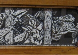 Detail of The First Conservationist, woodcut by Jenn White