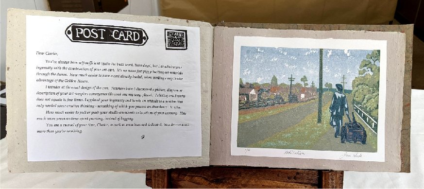 Homage to Clarice Beckett Winner - Dear Clarice..., Artist's Book, Handmade paper and linocuts, by Jenn White